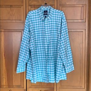 Stafford 20 men’s shirt aqua white plaid